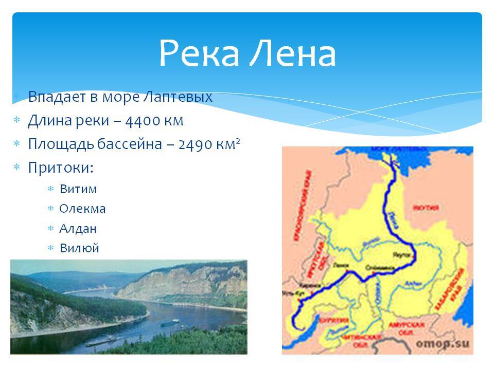 Географическое положение реки лена по плану 6 класс