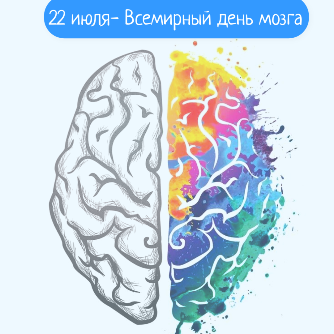 Brain 22. День мозга. 22 Июля Всемирный день мозга. Всемирный мозг. Всемирный день мозга открытка.