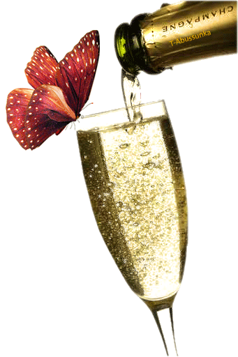 Открытка с днем рождения шампанское