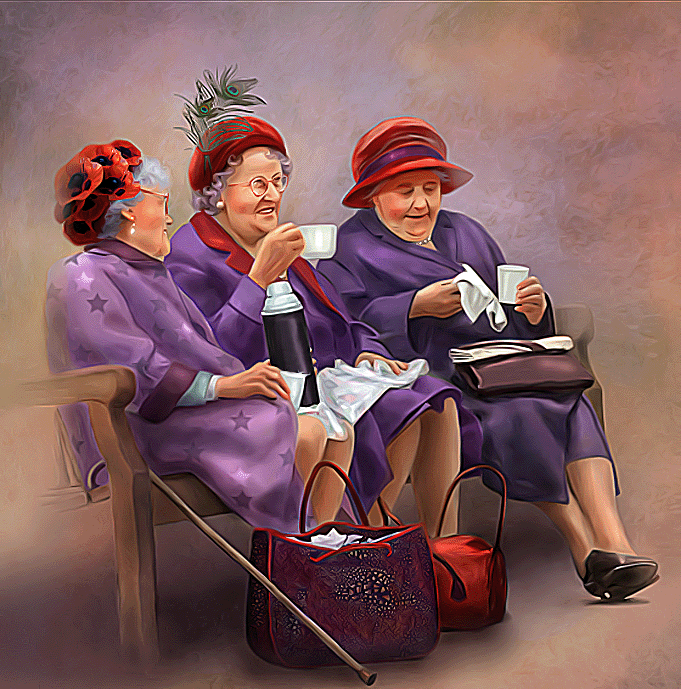 Старая тетка в чулках. Веселые старушки. Подруги в возрасте. Три Веселые старушки. Старушки подружки.
